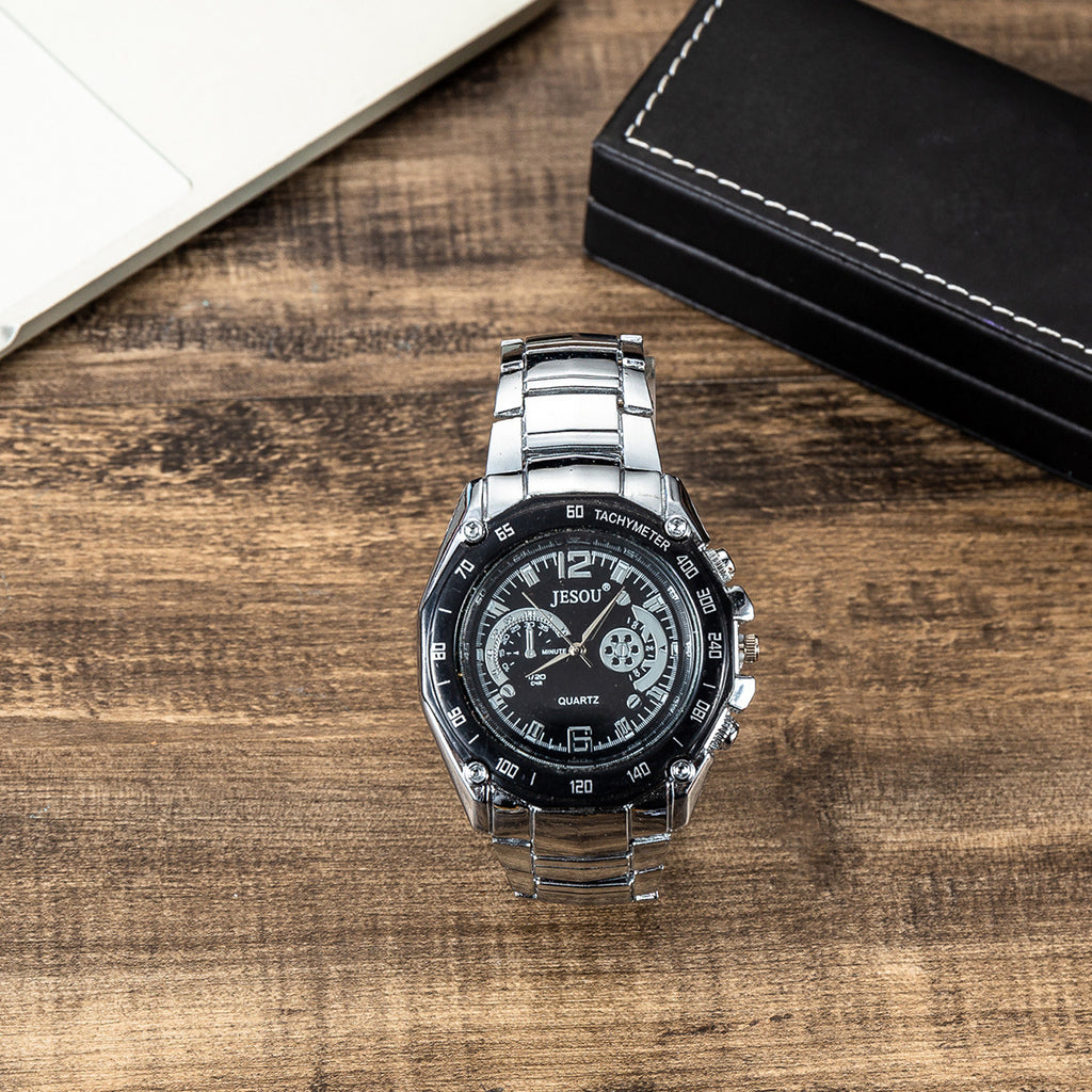 Herren Quarz-Uhr mit Stahlband und Armband-Set – Bild 5 | LuxeStyle