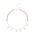 S925 Silber Armband mit roten Quasten | LuxeStyle