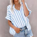 Gestreiftes Damen-Shirt im Cardigan-Stil