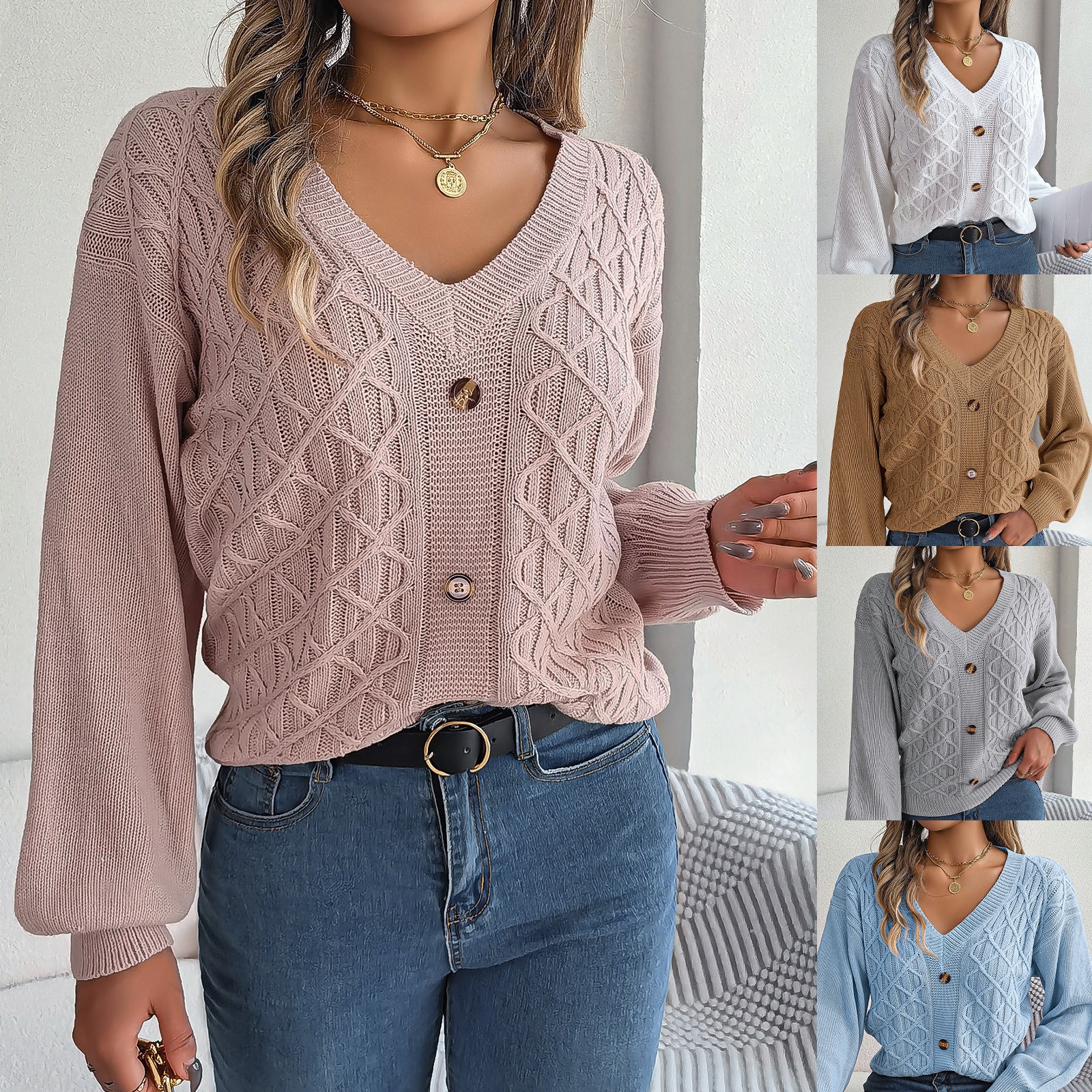 Kuscheliger Strickpullover mit Ballonärmeln