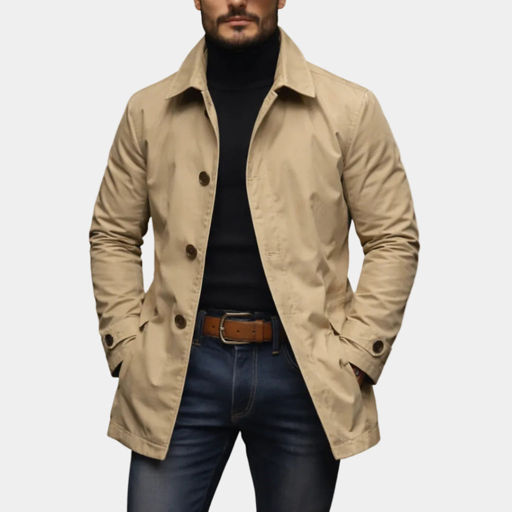 Herren Übergangs-Trenchcoat im Retro-Stil – Ansicht 4