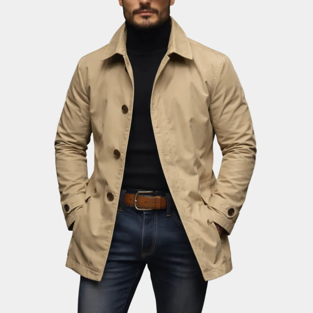 Herren Übergangs-Trenchcoat im Retro-Stil – Ansicht 4