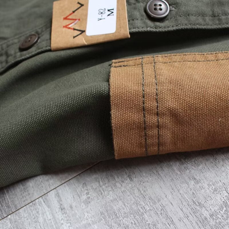 Lange Ärmel Leinen-Shirt in Khaki – Bild 4 | LuxeStyle