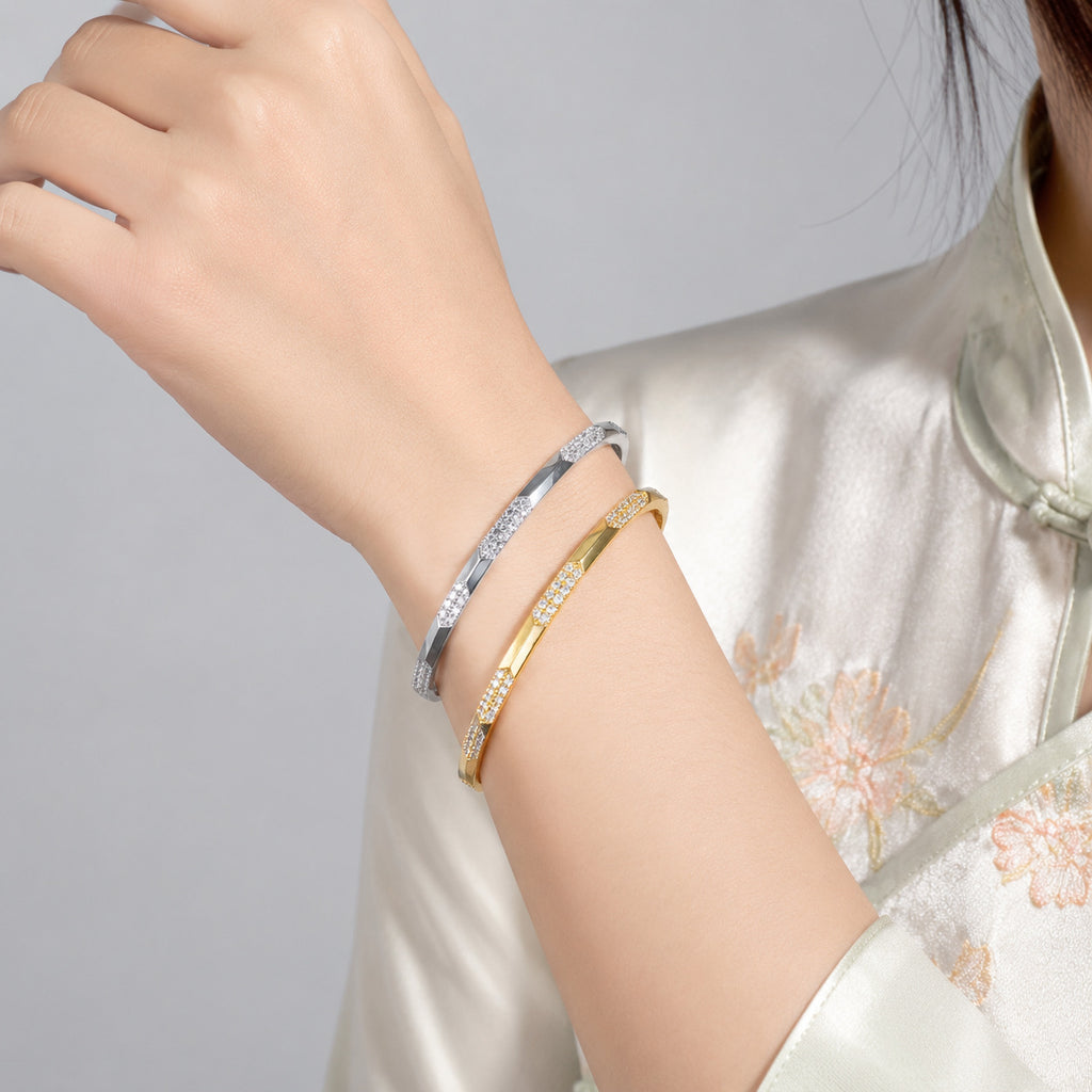 Elegantes Rauten-Armband mit Zirkonia
