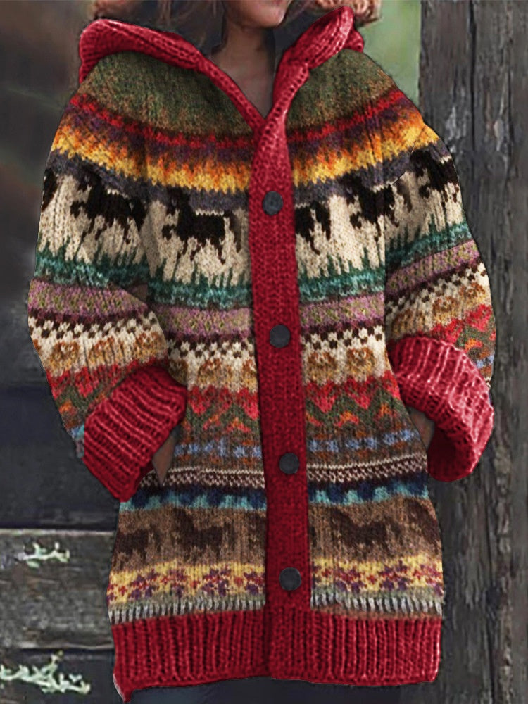 Cape-Jacke mit abstraktem 3D-Weihnachtsdruck