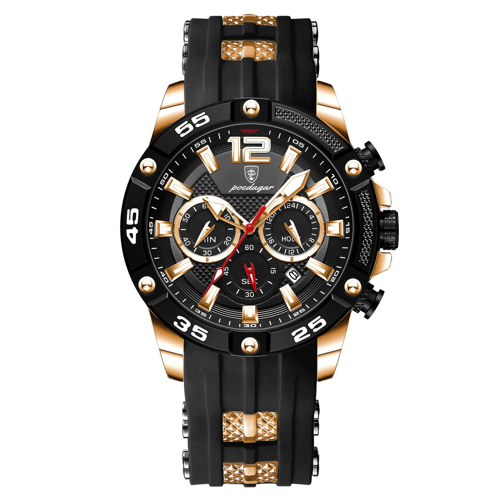 Multifunktionale Herrenuhr mit Silikonarmband – Bild 2 | LuxeStyle