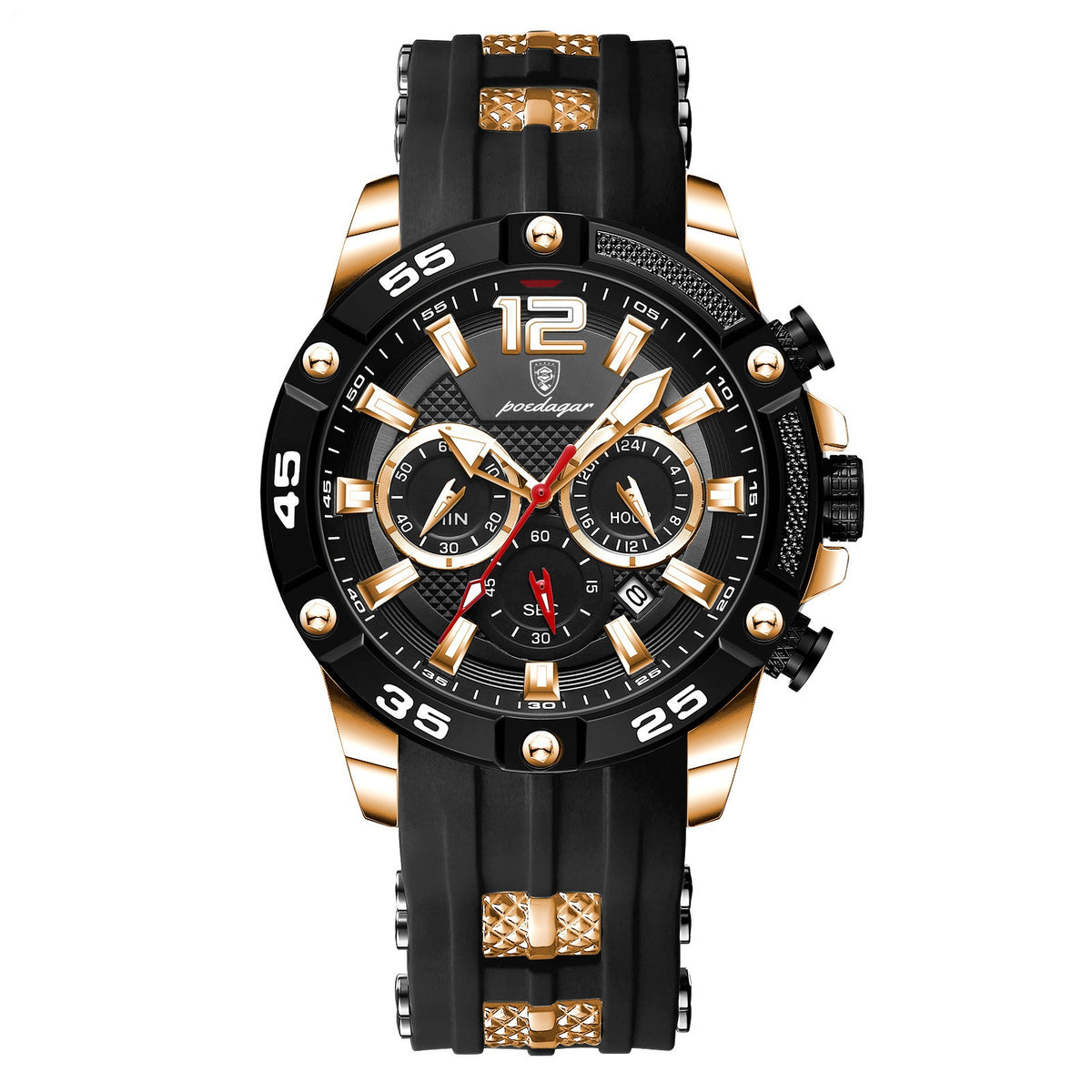 Multifunktionale Herrenuhr mit Silikonarmband – Bild 2 | LuxeStyle