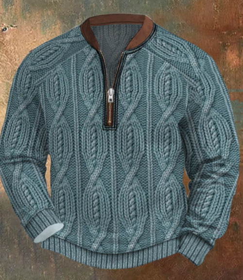 Herren Half-Zip Hoodie mit Karomuster