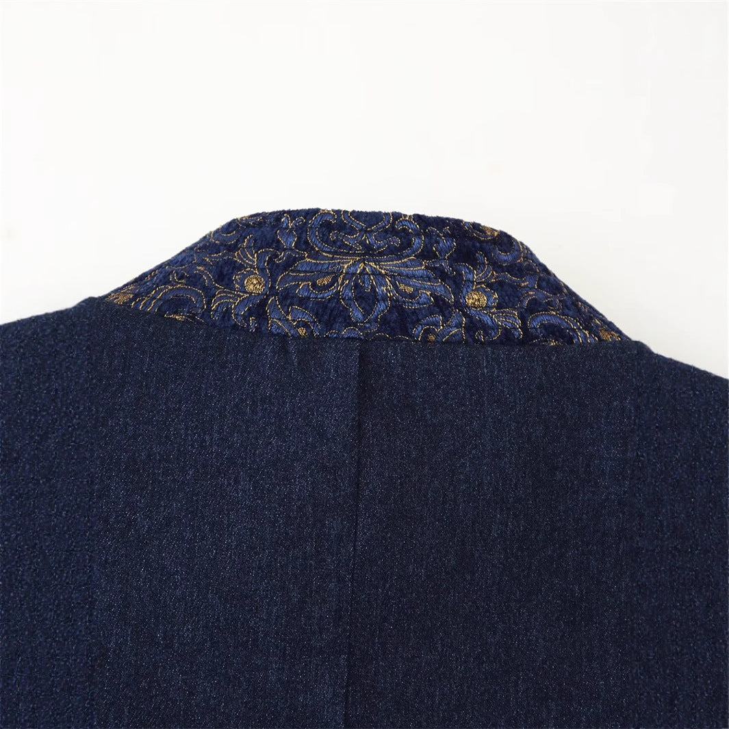 Lässige Jacquard-Kimono-Jacke