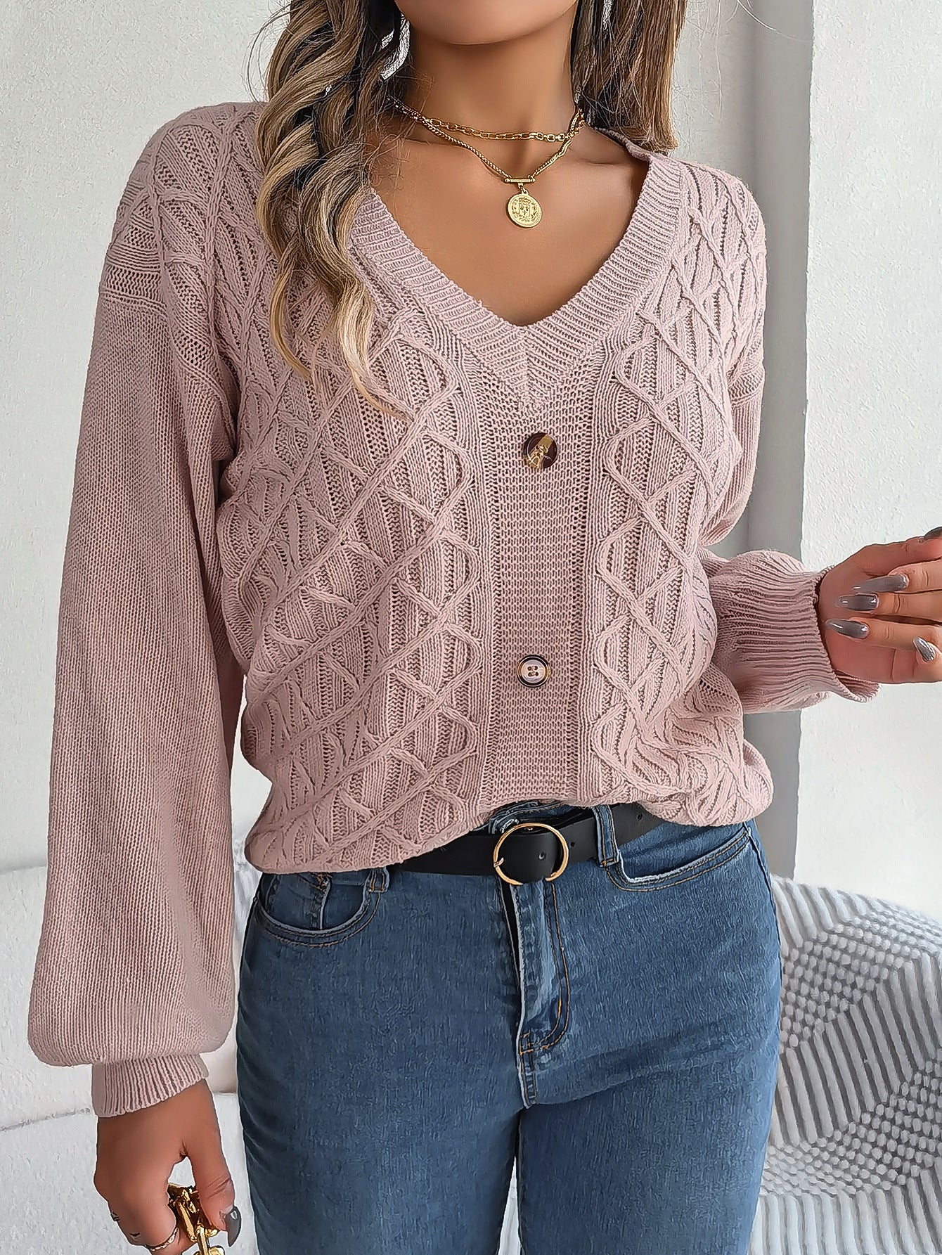 Kuscheliger Strickpullover mit Ballonärmeln