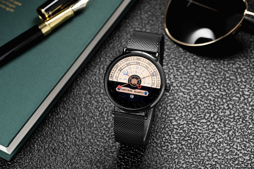 Quarz-Herrenuhr mit Kalender und Milanaise-Armband – Bild 5 | LuxeStyle