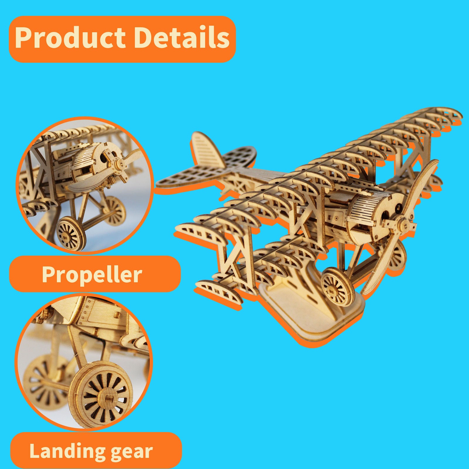 3D Holzpuzzle Doppeldecker Modellbausatz