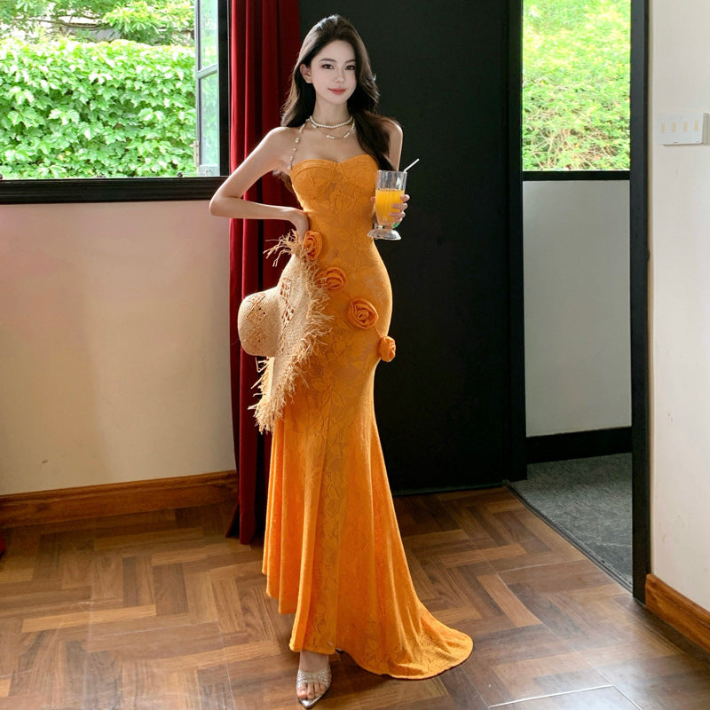 Trägerloses A-Linien-Kleid mit Blumenmuster – Bild 2 | LuxeStyle
