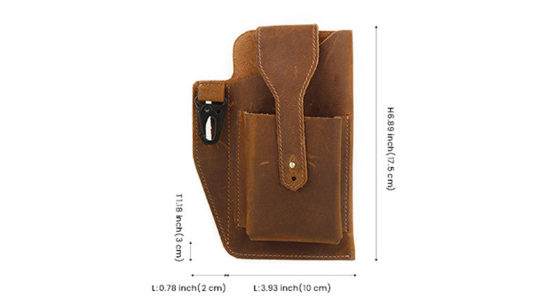 Vintage-Bauchtasche aus Rindsleder für Herren