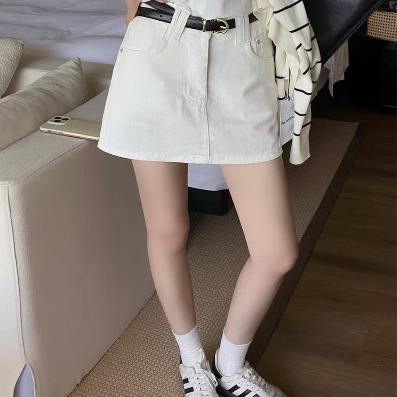 Denim Skort mit Anti-Expositions-Design