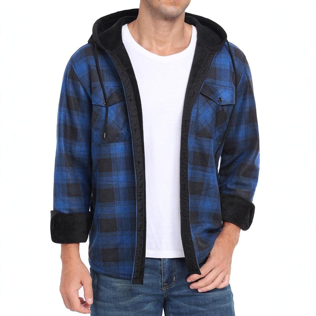 Herren-Kapuzenhemd mit Fleece-Futter – Bild 10 | LuxeStyle