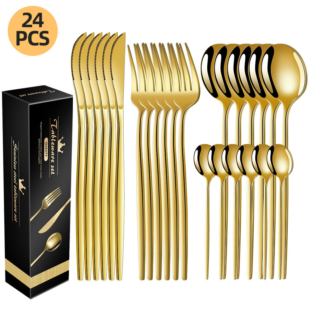 Edelstahl Besteckset 24-teilig – Bild 9 | LuxeStyle