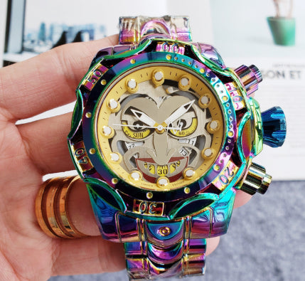Wasserdichte Herren Quarzuhr mit Clown-Motiv – Bild 3 | LuxeStyle