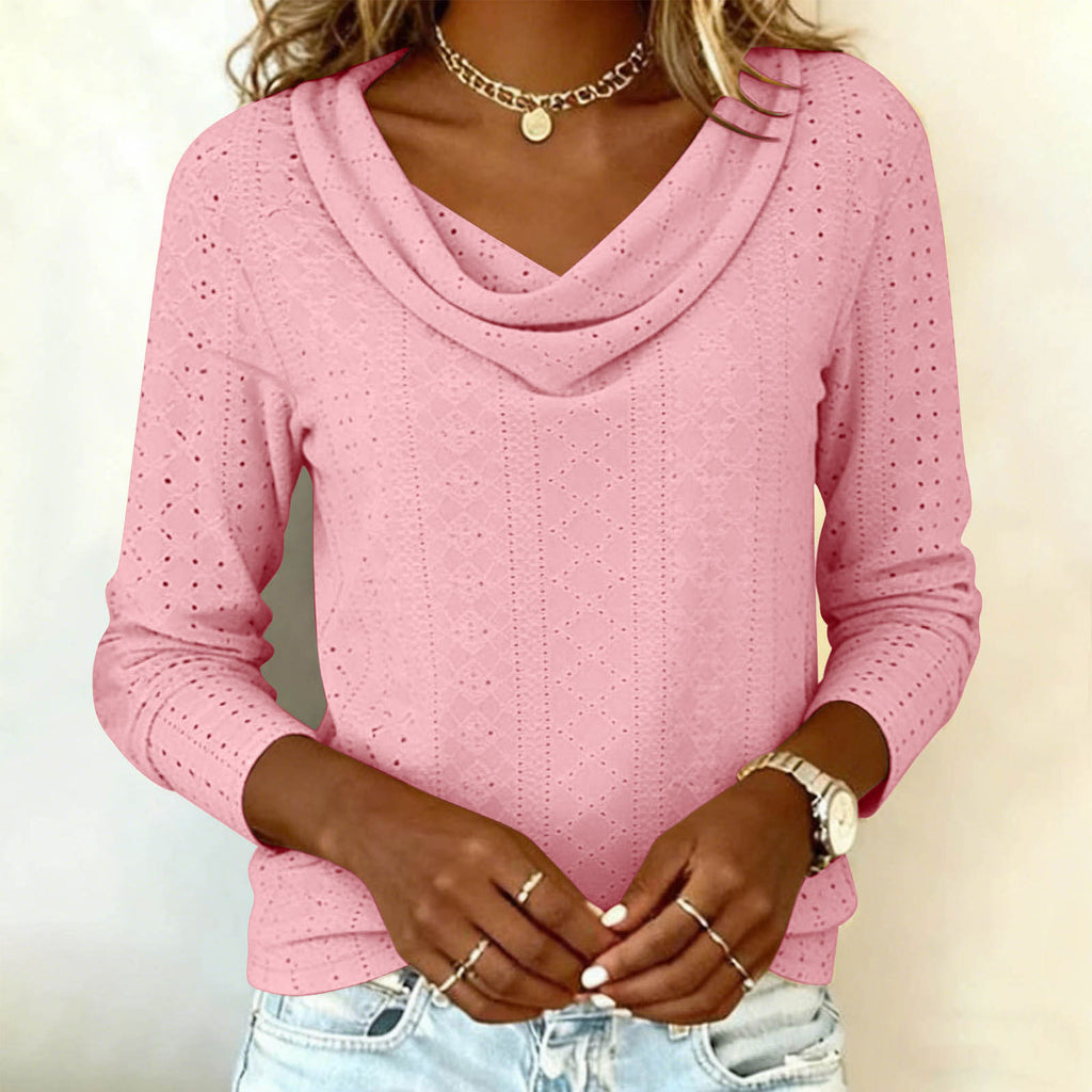 Langarm V-Neck Shirt für Damen