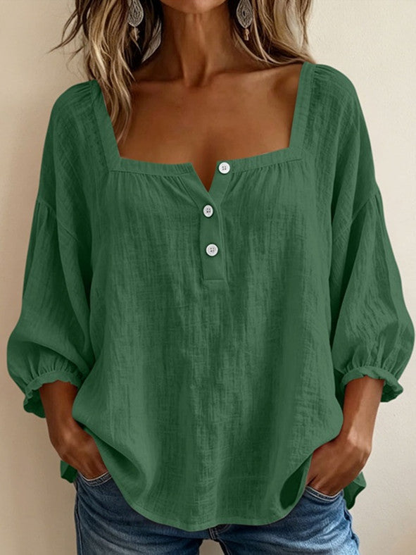 Langarm-V-Shirt für Damen