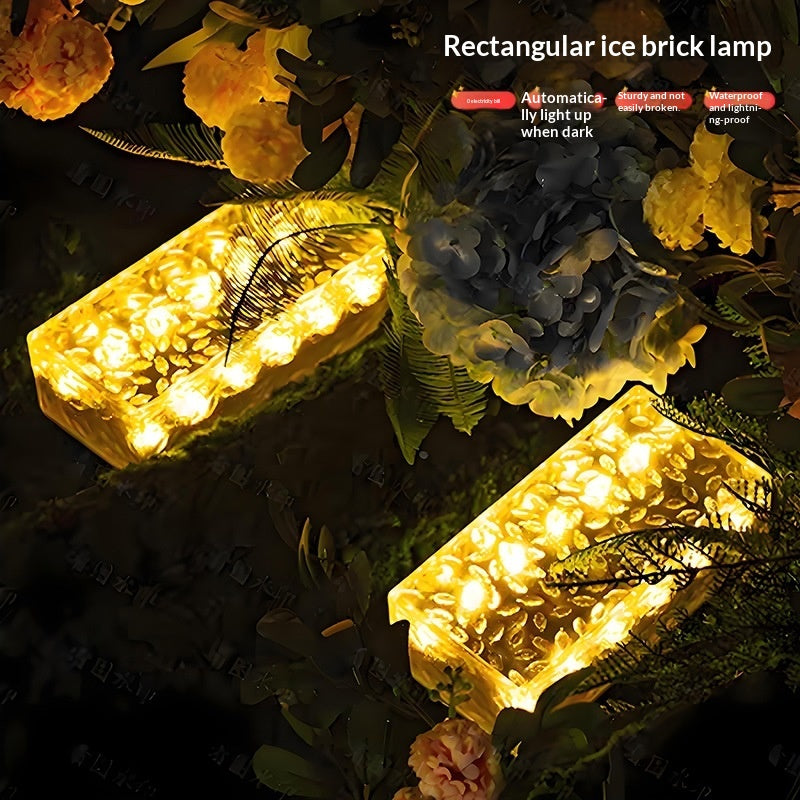 Solarlampe im Eisblock-Design für den Aussenbereich – Bild 4 | LuxeStyle