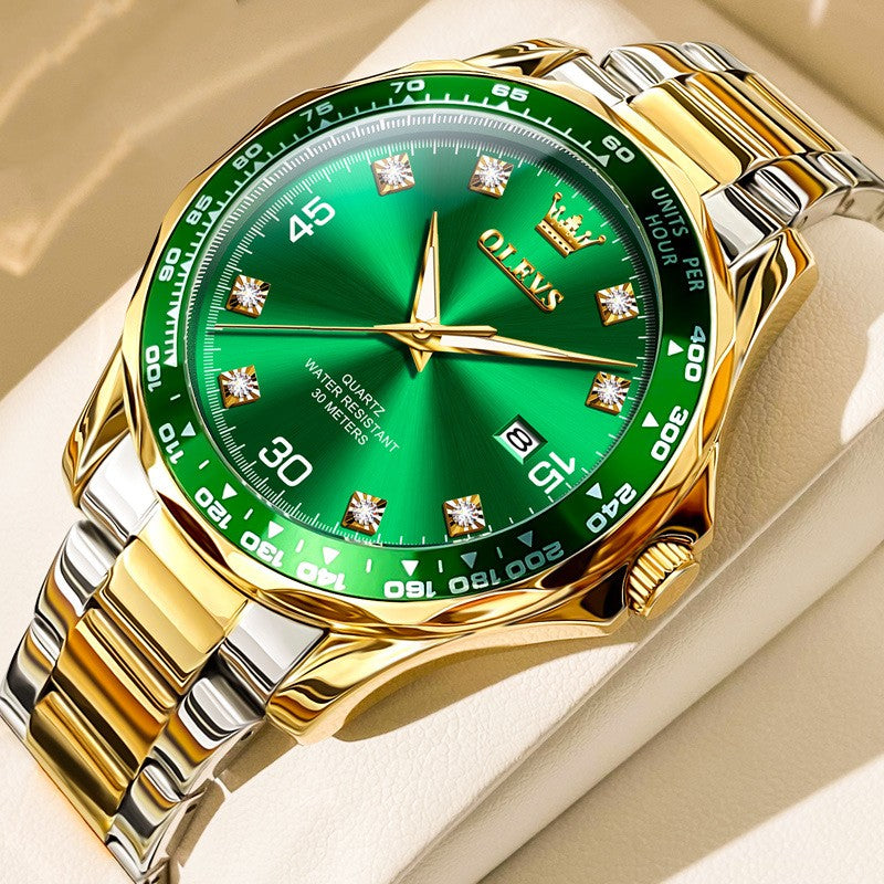 Submariner Quarz-Herrenuhr, Grün, Leuchtzeiger – Bild 7 | LuxeStyle