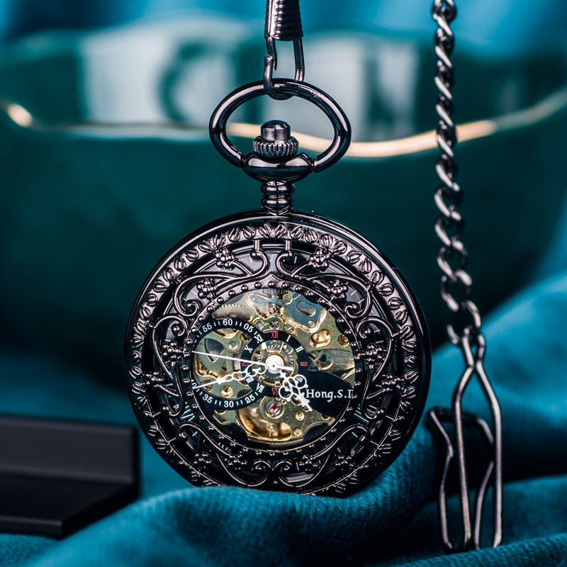 Skelett-Taschenuhr mit Mechanik – Ansicht 6