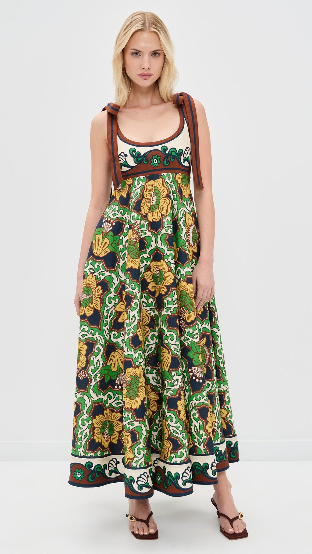 Elegantes ärmelloses Leinenkleid mit Schnürung – Bild 6 | LuxeStyle