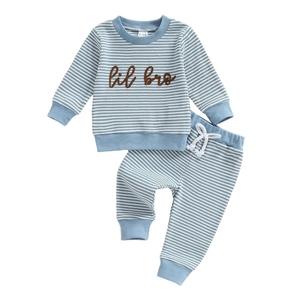 Gestreiftes Langarm-Shirt und Hose für Babys | LuxeStyle