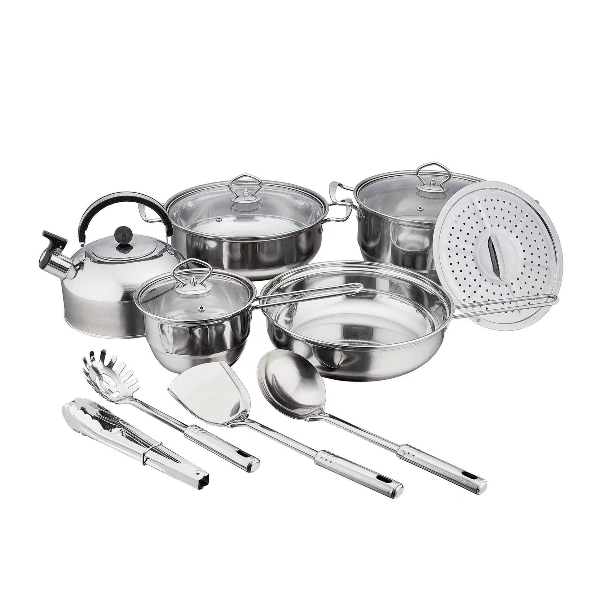 Topfset aus Edelstahl, 15-teilig
