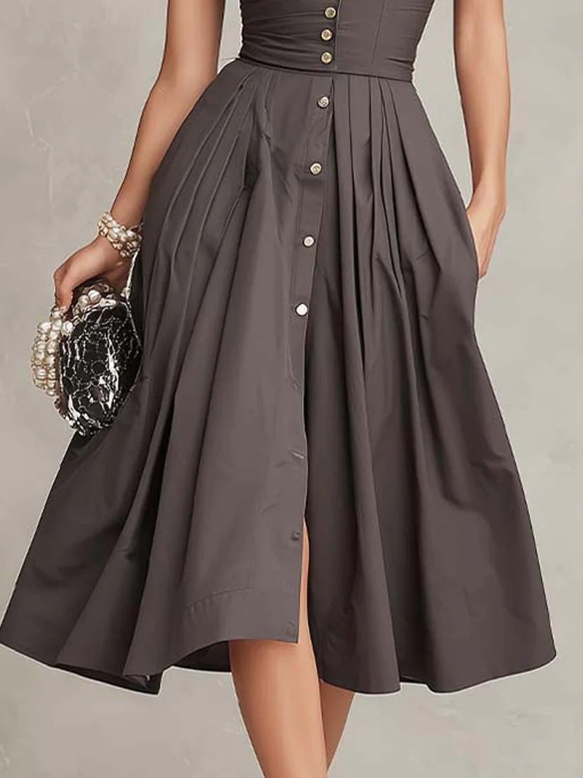 Bequemer ärmelloser eleganter Damenkleid – Bild 3 | LuxeStyle