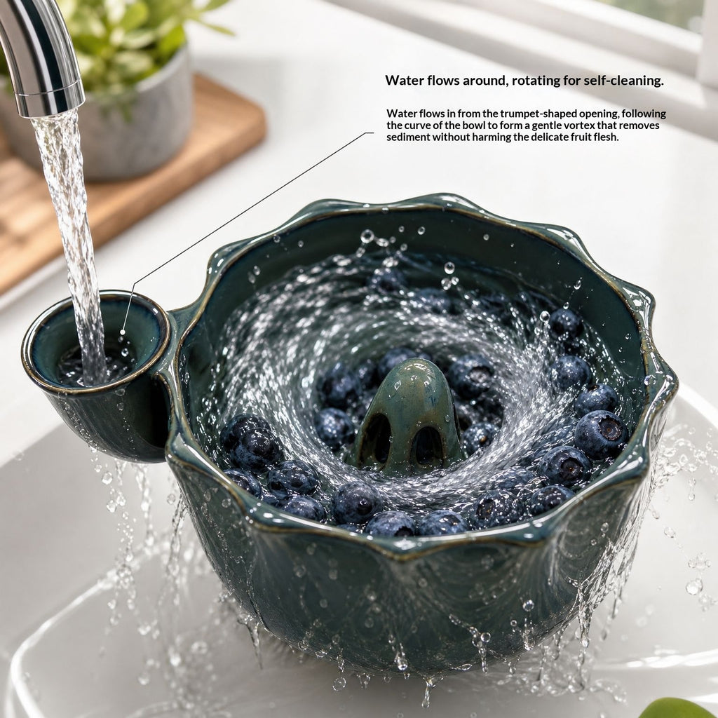 Drehbare Keramik-Abtropfschale für Obst – Bild 6 | LuxeStyle