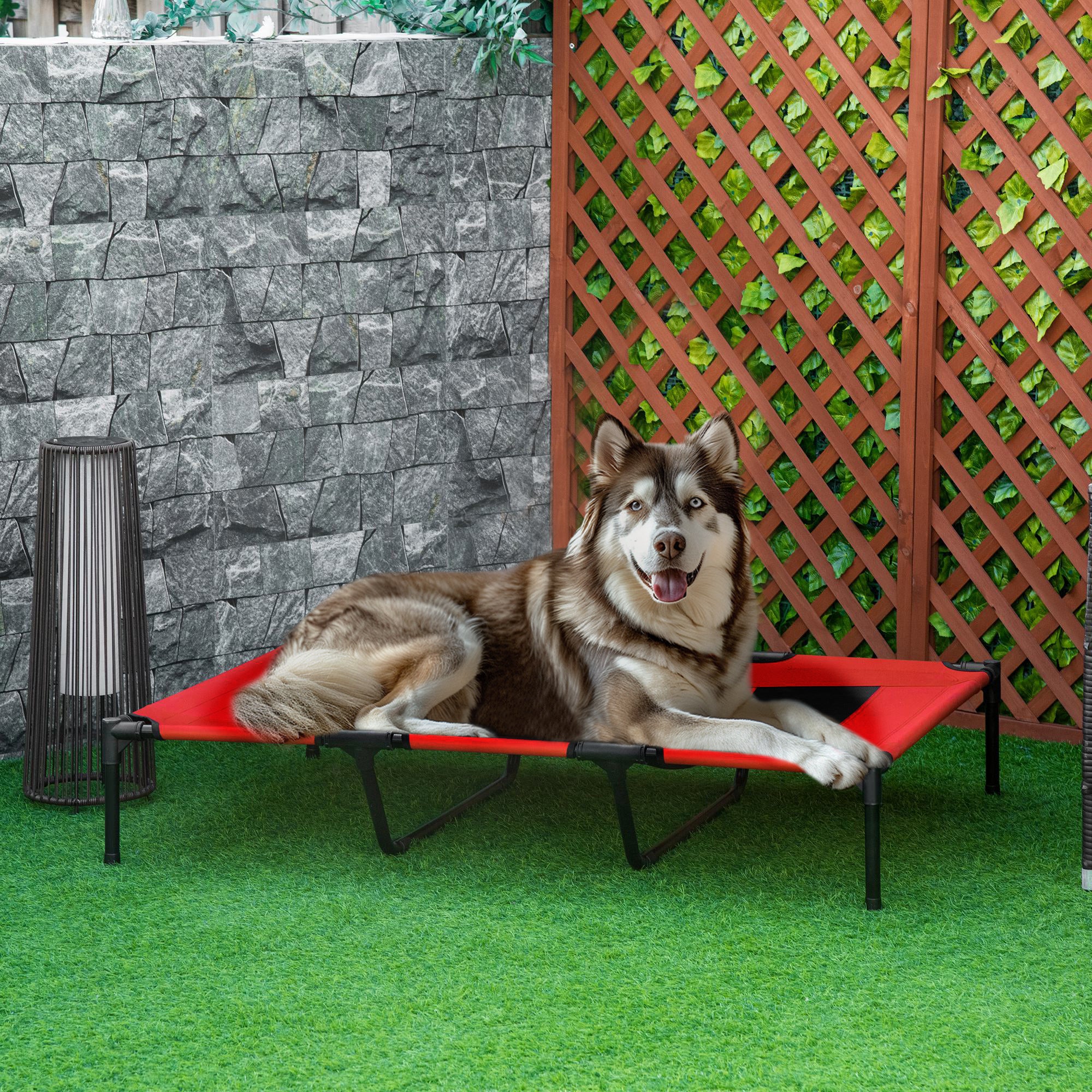 XL Erhöhtes Hundebett, Rot