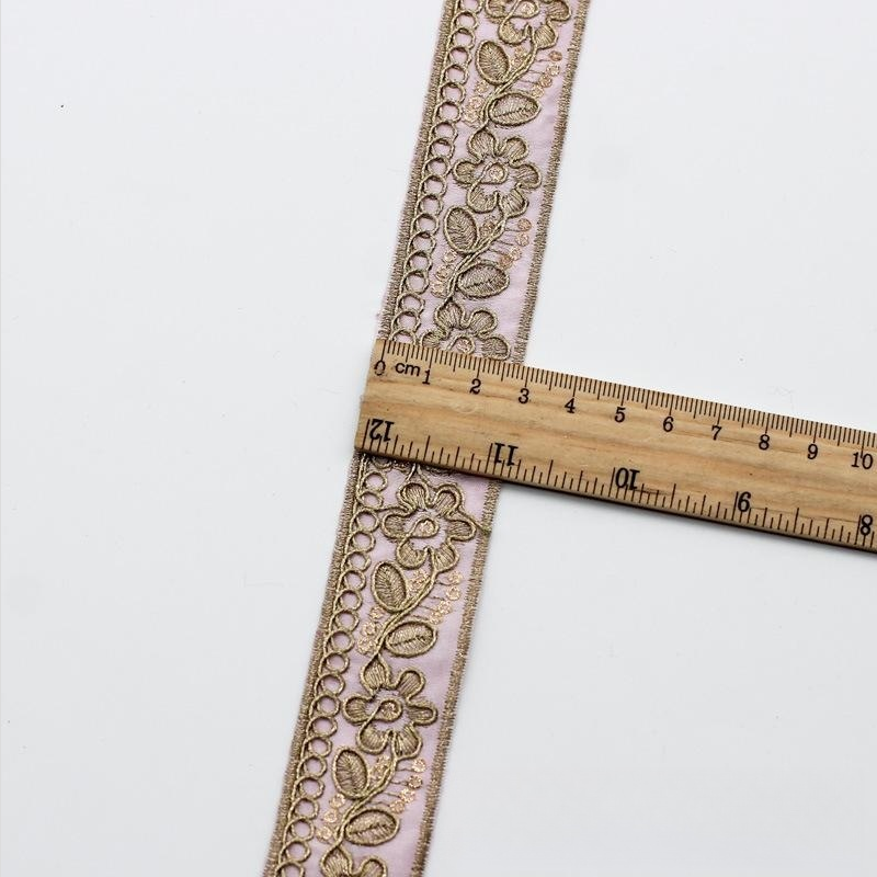 Chiffon-Stickband mit Goldfaden, 3 cm – Bild 6 | LuxeStyle