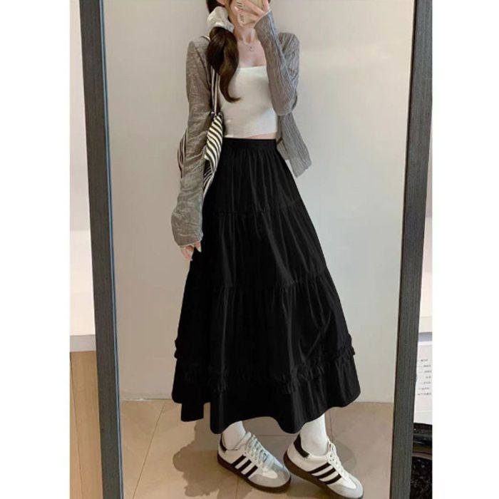High-Waist Cake Skirt mit Rüschen
