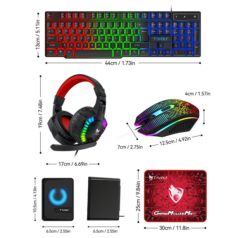Gaming‑Set mit beleuchteter Tastatur, Maus, Headset und Lautsprechern – Bild 10 | LuxeStyle
