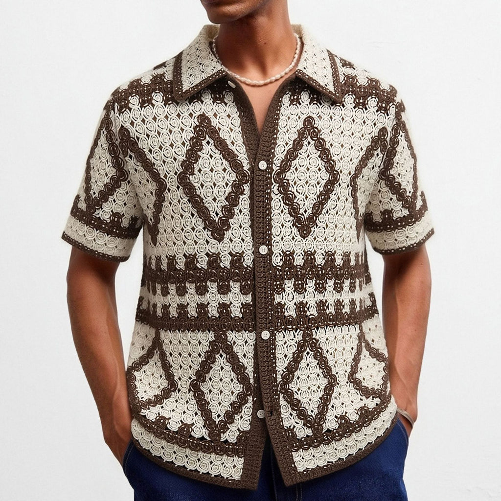 Herren-Retro-Diamant-Muster-Steppweste