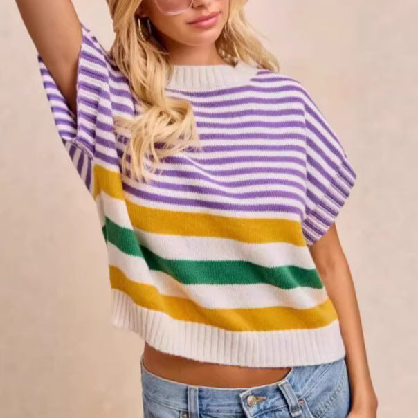 Strickpullover mit Streifen