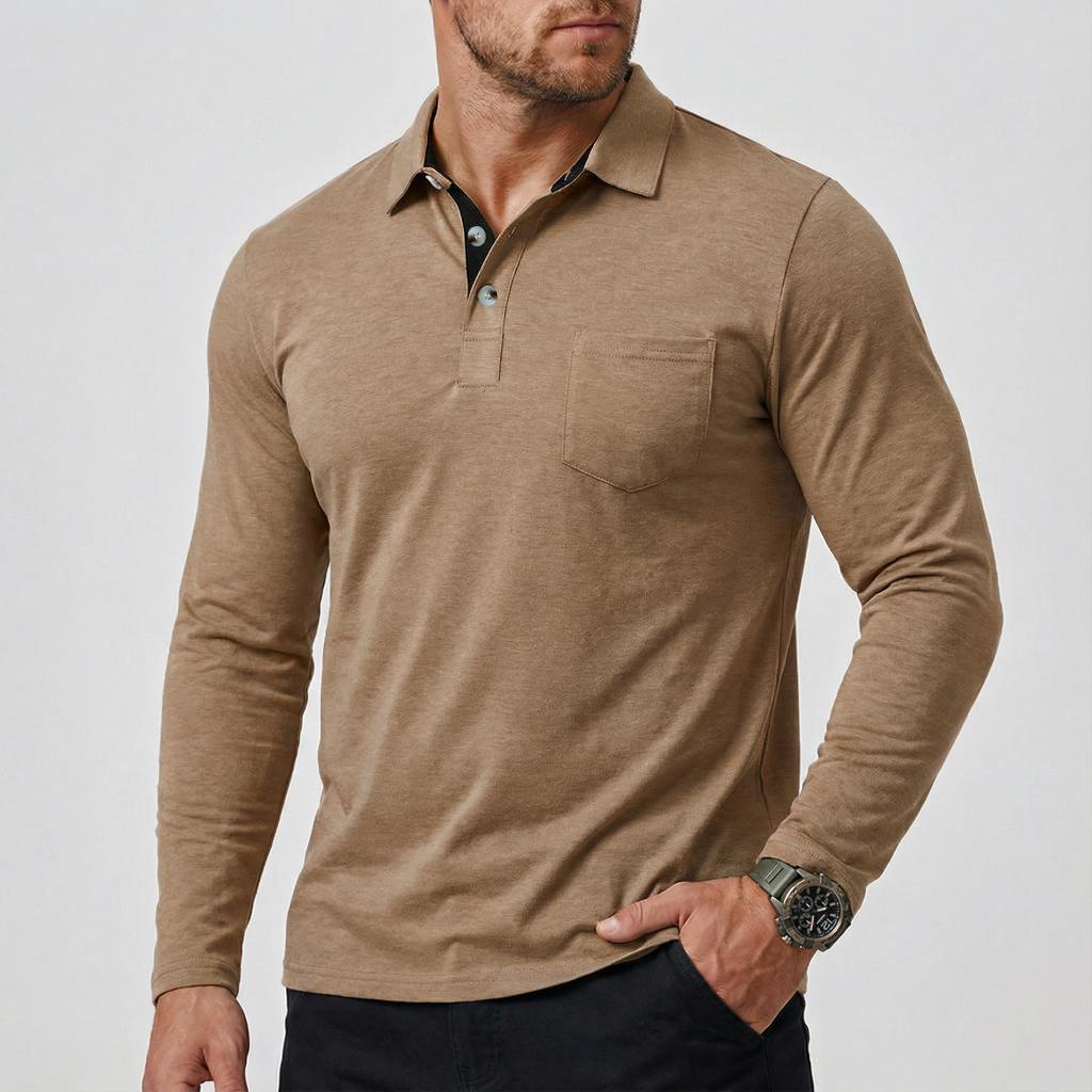 Slim Fit Pullover Herren – Baumwollmischung, Burgunderrot – Bild 5 | LuxeStyle
