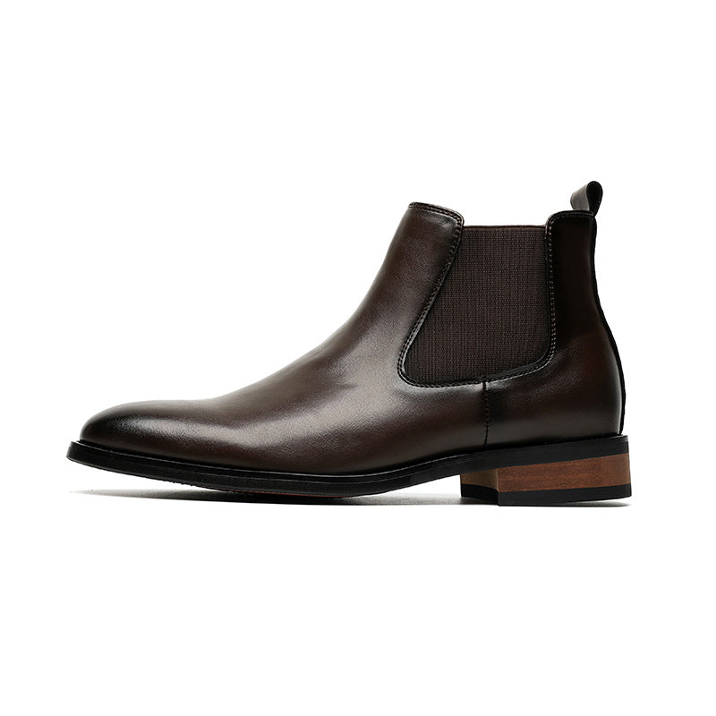 Herren High-Top Lederstiefel mit spitzer Kappe