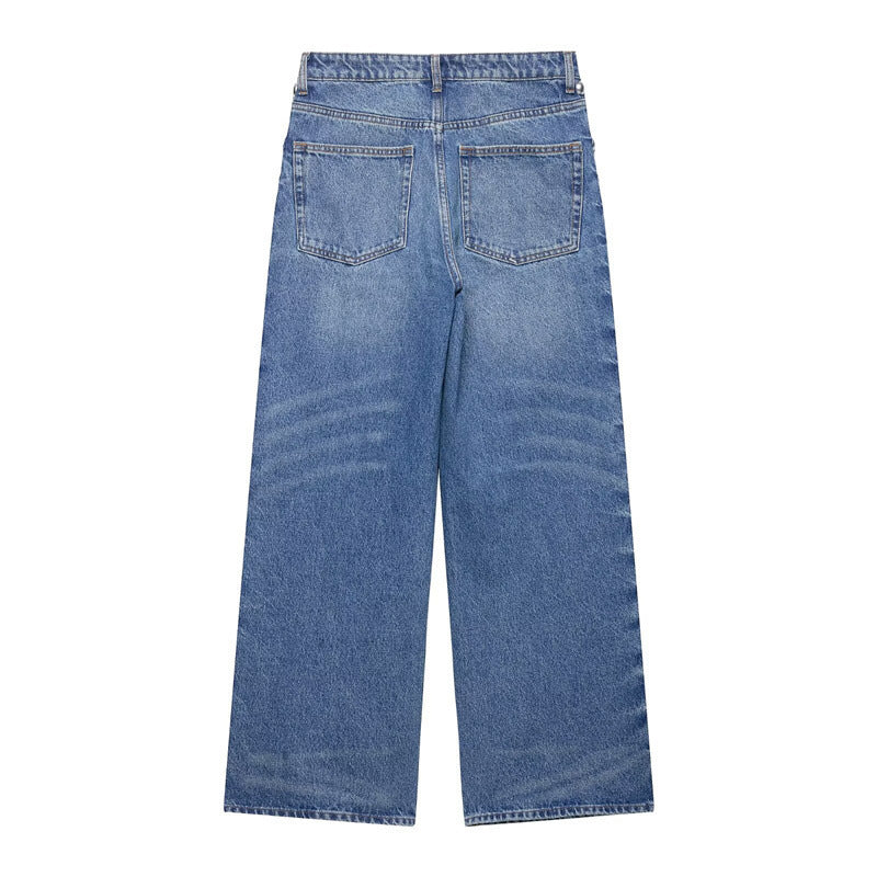 Straight-Leg Jeans mit Nieten