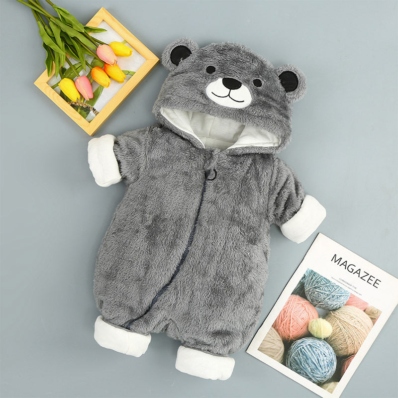 Baby Plüsch-Overall mit Kapuze