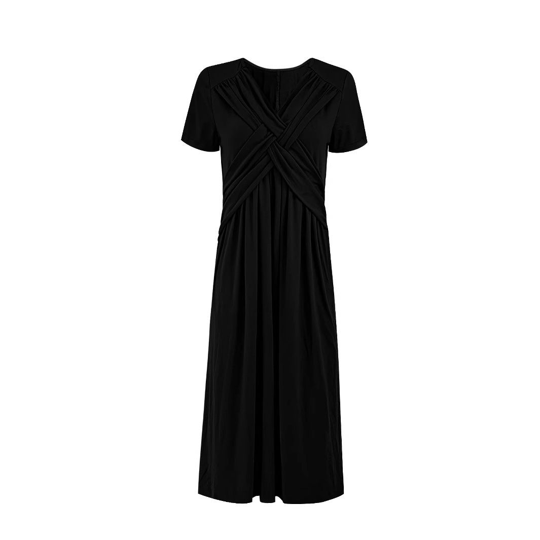 Sommerkleid mit V-Ausschnitt und Kapuze – Bild 3 | LuxeStyle