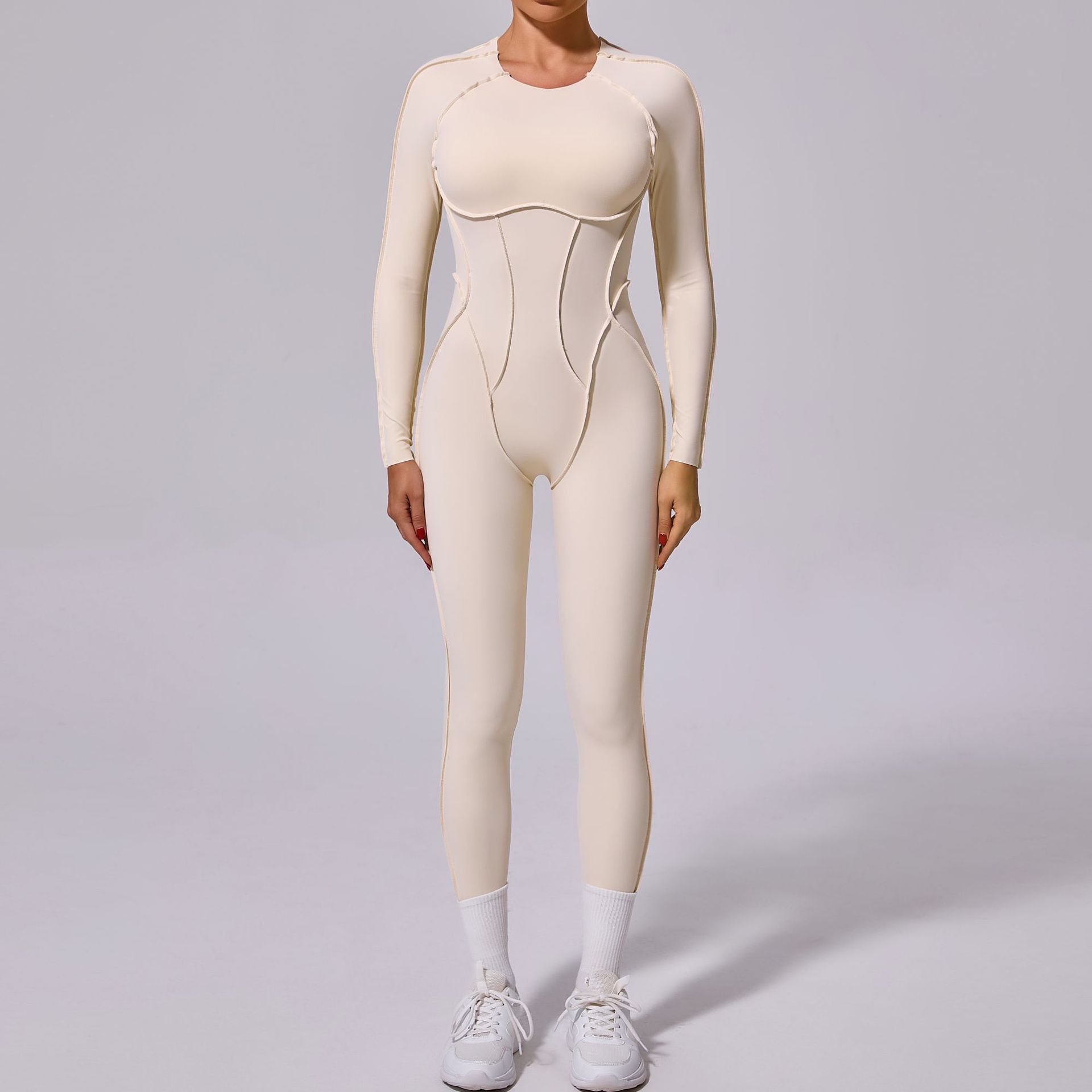 Sportlicher Yoga-Jumpsuit mit Rückenfrei-Design