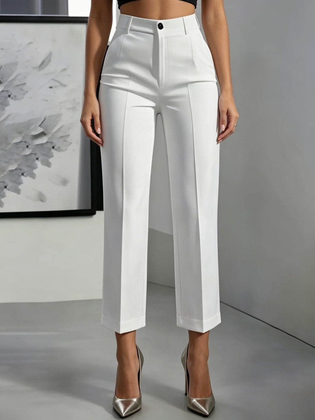 Elegante High-Waist Hose mit geradem Bein