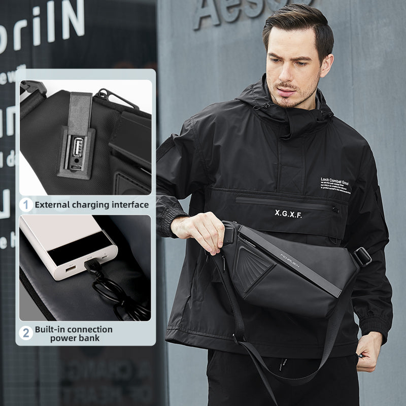 Umhängetasche für Herren, Schwarz – Bild 2 | LuxeStyle