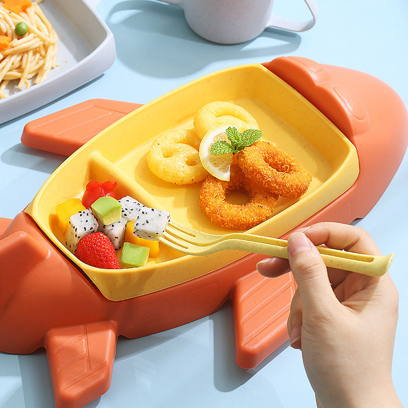 6-teiliges Kinder-Geschirr-Set in Flugzeug-Design