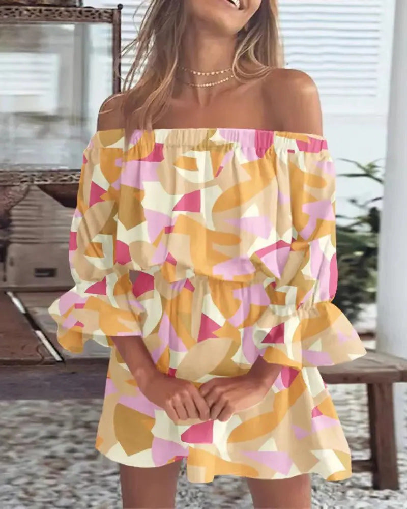 Elegantes Off-Shoulder Print-Kleid – Bild 9 | LuxeStyle