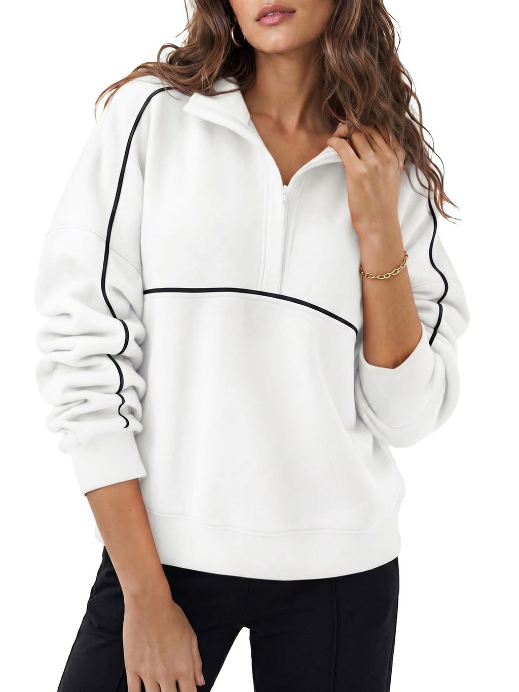 Sweatshirt mit Reissverschluss & Revers