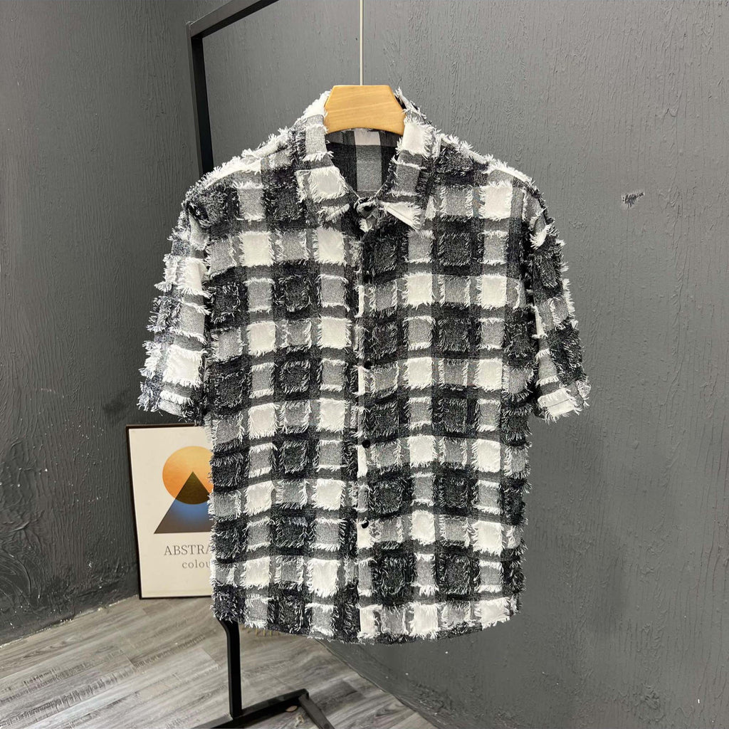 Herren-Kurzarm Hemd Plaid